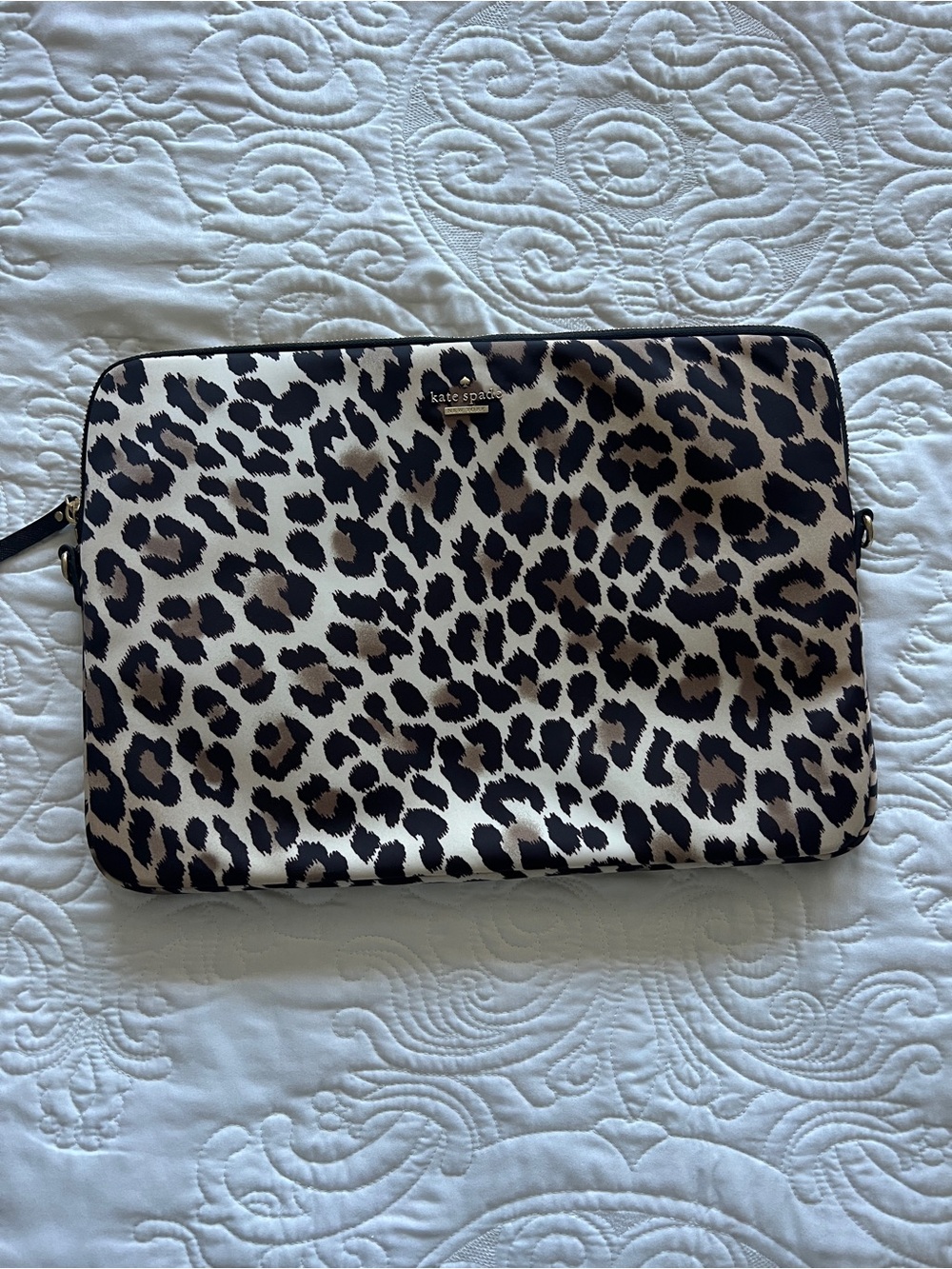 kate spade Leopard-Print Laptop Sleeve in Black, Brown, Cream